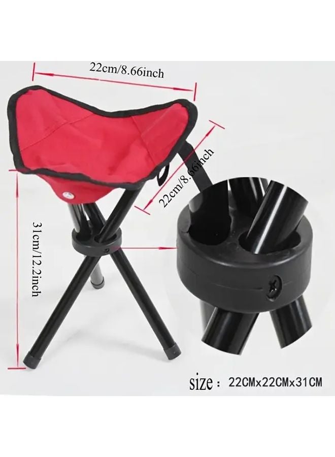 Blue 3 In 1 Portable Folding Outdoor Stool Lightweight Compact Camping Beach Picnic Travel Chair - Image 4